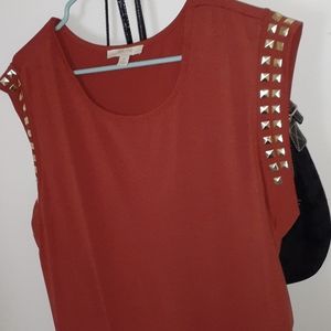 2XL orange/pinkish dress with gold